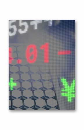 Image of financial data and graphs over solar panels