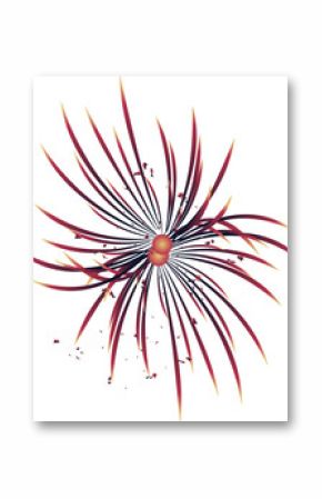 3D radial burst is floating in transparent backdrop featuring smooth cores curved spikes and shards