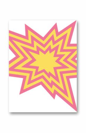 Multi-layered starburst explosion is radiating comic-book style energy on transparent background