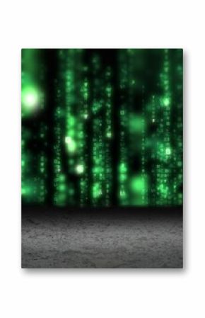Digitally generated Green glowing matrix