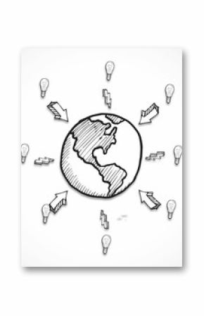 Earth with arrows illustration