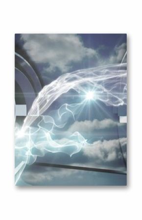Cloud and energy design on a futuristic structure