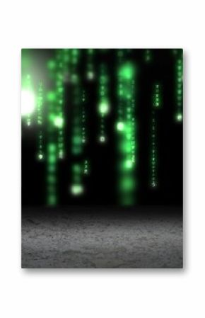 Digitally generated Green glowing matrix