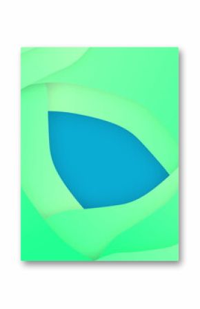 Image of morphing blue abstract shape moving on layered green background