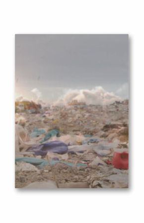 Image of clouds at sunset moving fast over waste disposal site