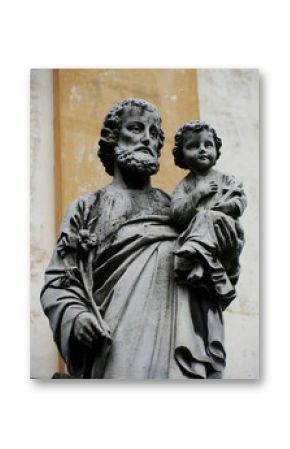 Statue of saint Joseph and baby Jesus