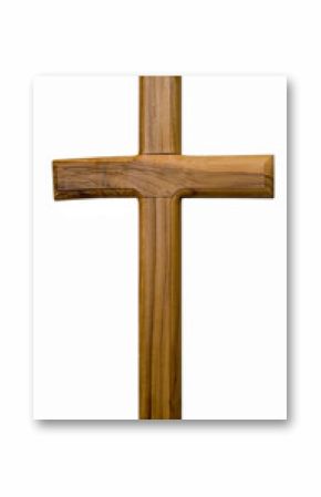 wooden cross on a white background