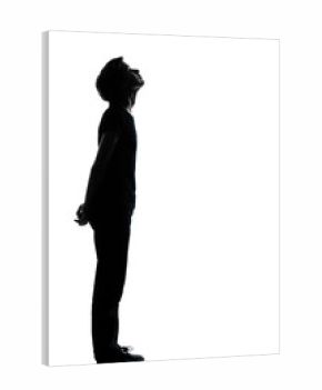 one young teenager boy or girl silhouette