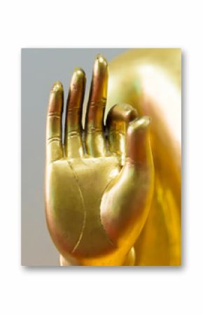 Buddha hand in peace sign