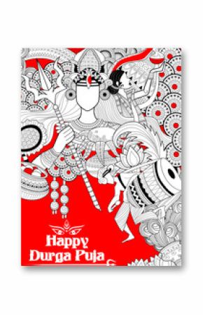 Goddess Durga in Subho Bijoya Happy Dussehra background