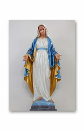Statues of Holy Women in Roman Catholic Church isolated background