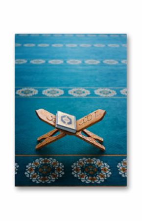 Quran - the holy islamic book on the lauh in the mosque