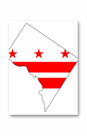 Washington DC Outline Map and Flag