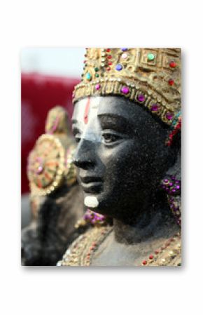 Closeup of idol of Hindu God Balaji or venkatesa or venkateswara,most popular and believed