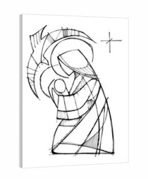 Virgin Mary with Baby Jesus and Holy Spirit