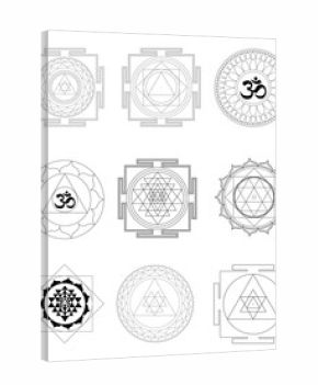 Sacred Indian Geometry Mystical Meditative Diagram Symbol - Set Vector Yantras  