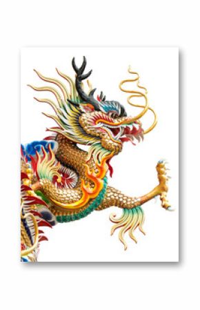 Chinese golden dragon statue
