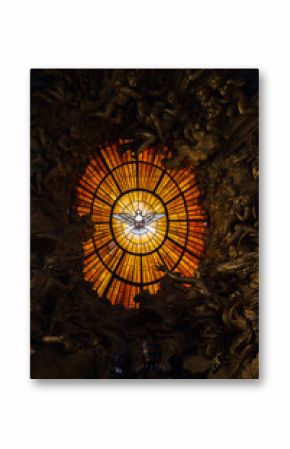 The stained-glass window of the indulgence of the holy spirit