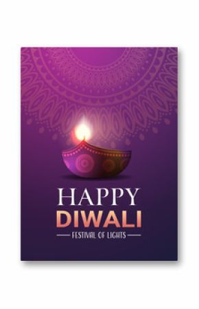 Happy Diwali traditional Indian lights Hindu festival