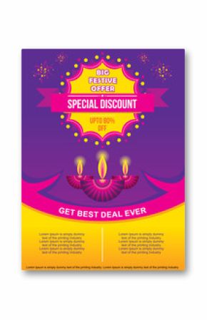 Big Diwali festival big special discount template banner offer design, happy diwali festival