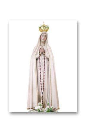 Our lady Fatima Mary in christian on white background