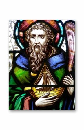 Saint Brendan, stained glass image