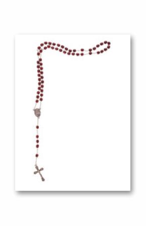 Rosary beads isolated over a white background