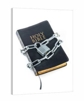 Bible closed with a chain lock