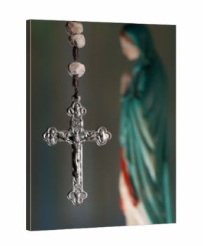 Rosary cross with virgin Mary