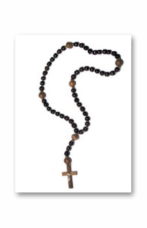 wooden rosary with a cross