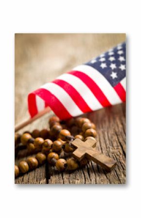 rosary beads with american flag