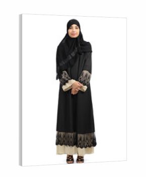 Arab woman posing standing wearing a hijab