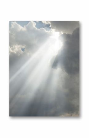 Cross appears in the sky with rays of light