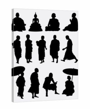 Buddhist monk silhouettes