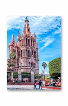 La Parroquia, pink church of San Miguel de Allende, Mexocp