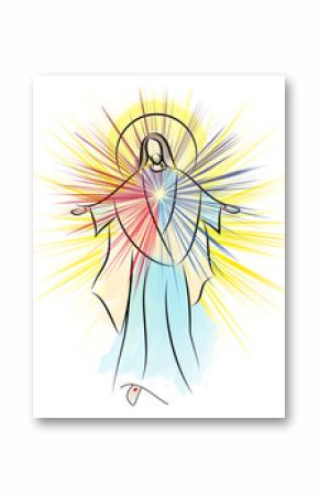 Risen Lord Jesus Christ Easter vector illustration