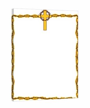 Christian frame design with cross and crown of thorns 