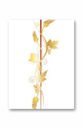First communion vector color design illustration, with vine grapes and wheat ears and a candle, with white flowers and chalice with a host