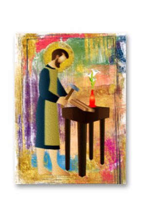 St Joseph the worker, abstract artistic religious design