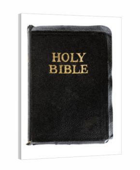 Old Bible Isolated on White Top View