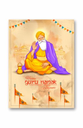 Happy Gurpurab, Guru Nanak Jayanti festival of Sikh celebration background