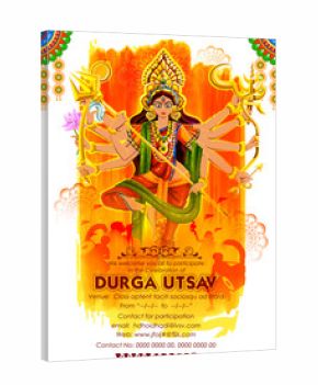 Goddess Durga in Subho Bijoya Happy Dussehra background