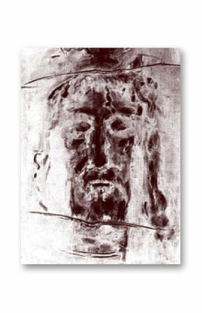 The graphic inspired by Jesus Christ face from Shroud of Turin.