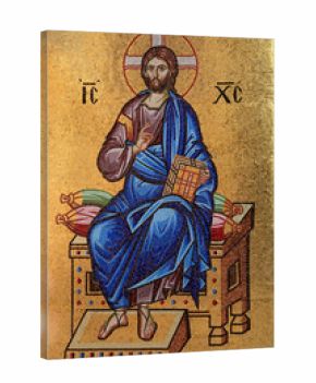 Golden Byzantine mosaic of Jesus Christ