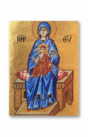 Mosaic of Virgin Mary and Jesus Christ