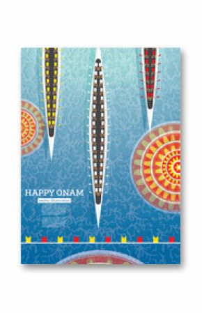 Onam Boat Festival Background. South India Kerala Festival.