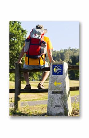 Way of st james pilgrim , english way departing from Ferrol  to Compostela in Perbes village