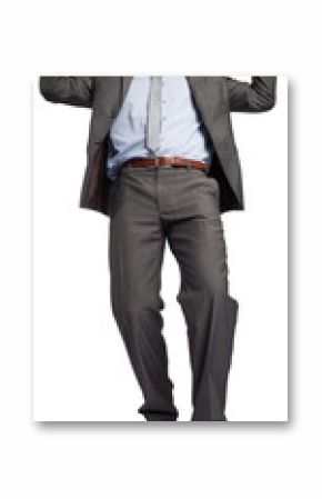 Businessman posing with hands up