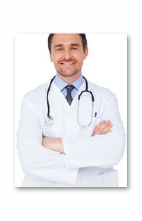 Handsome young doctor with arms crossed