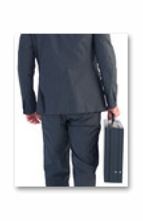 Businessman walking with his briefcase